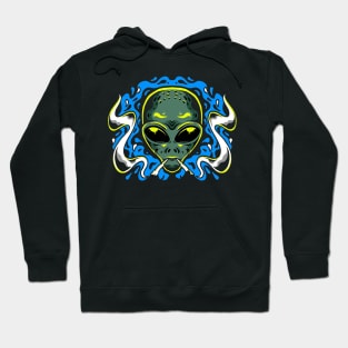 Alien smoking blue Hoodie